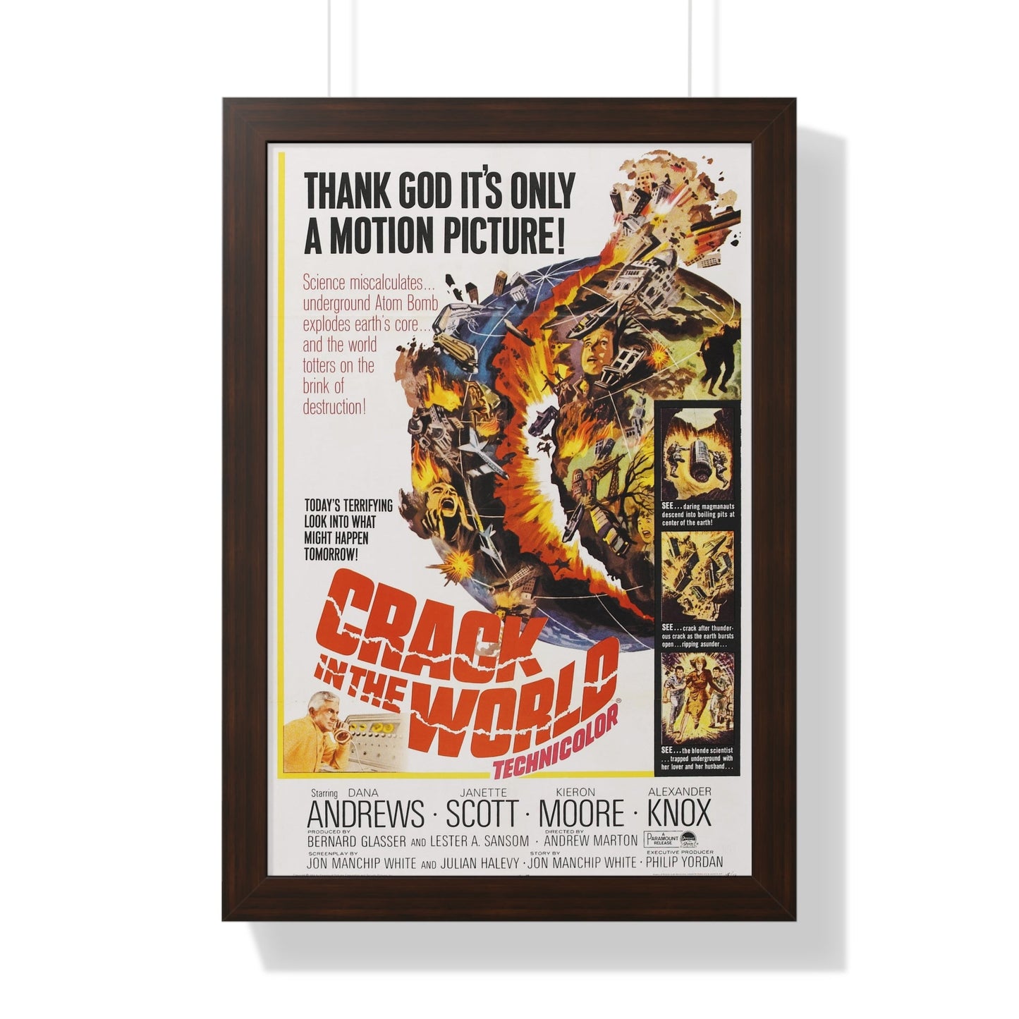 CRACK IN THE WORLD 1960 - Framed Movie Poster-16″ x 24″-The Sticker Space