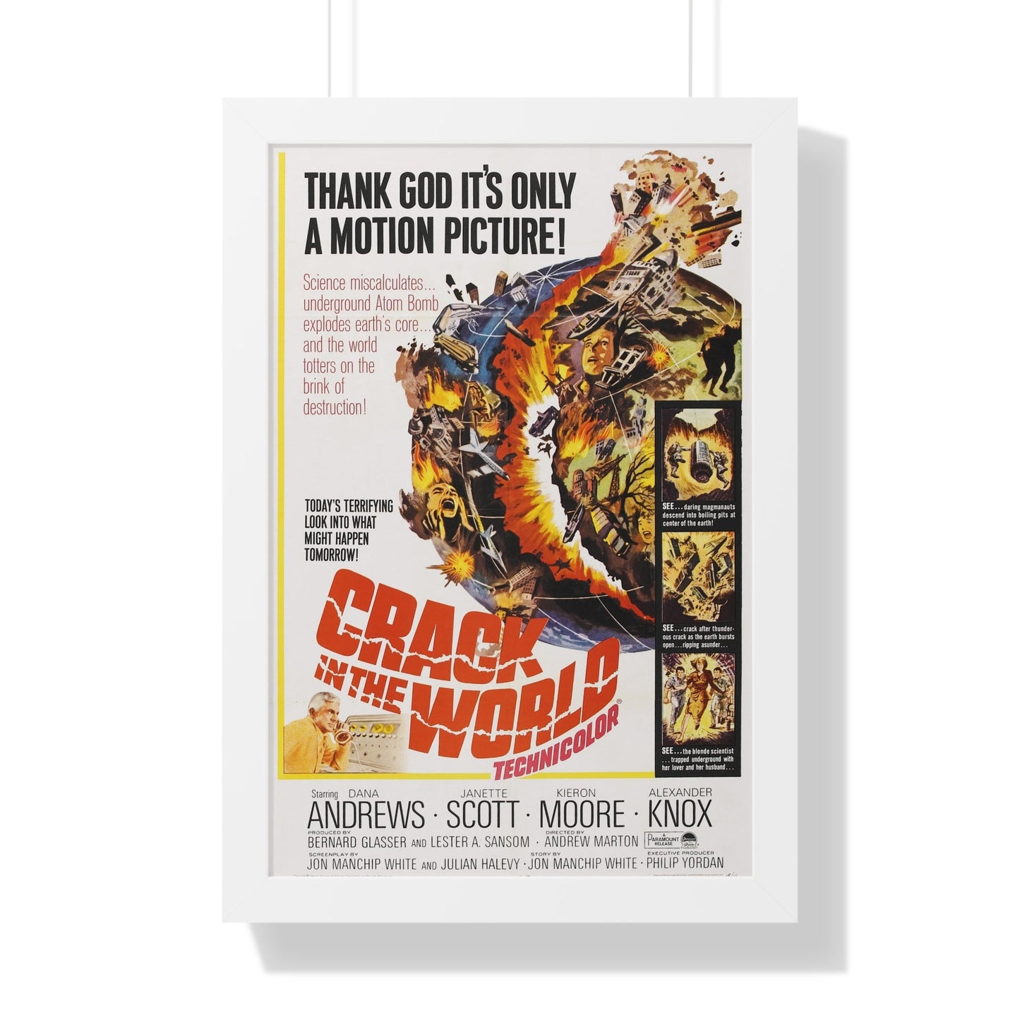 CRACK IN THE WORLD 1960 - Framed Movie Poster-16″ x 24″-The Sticker Space