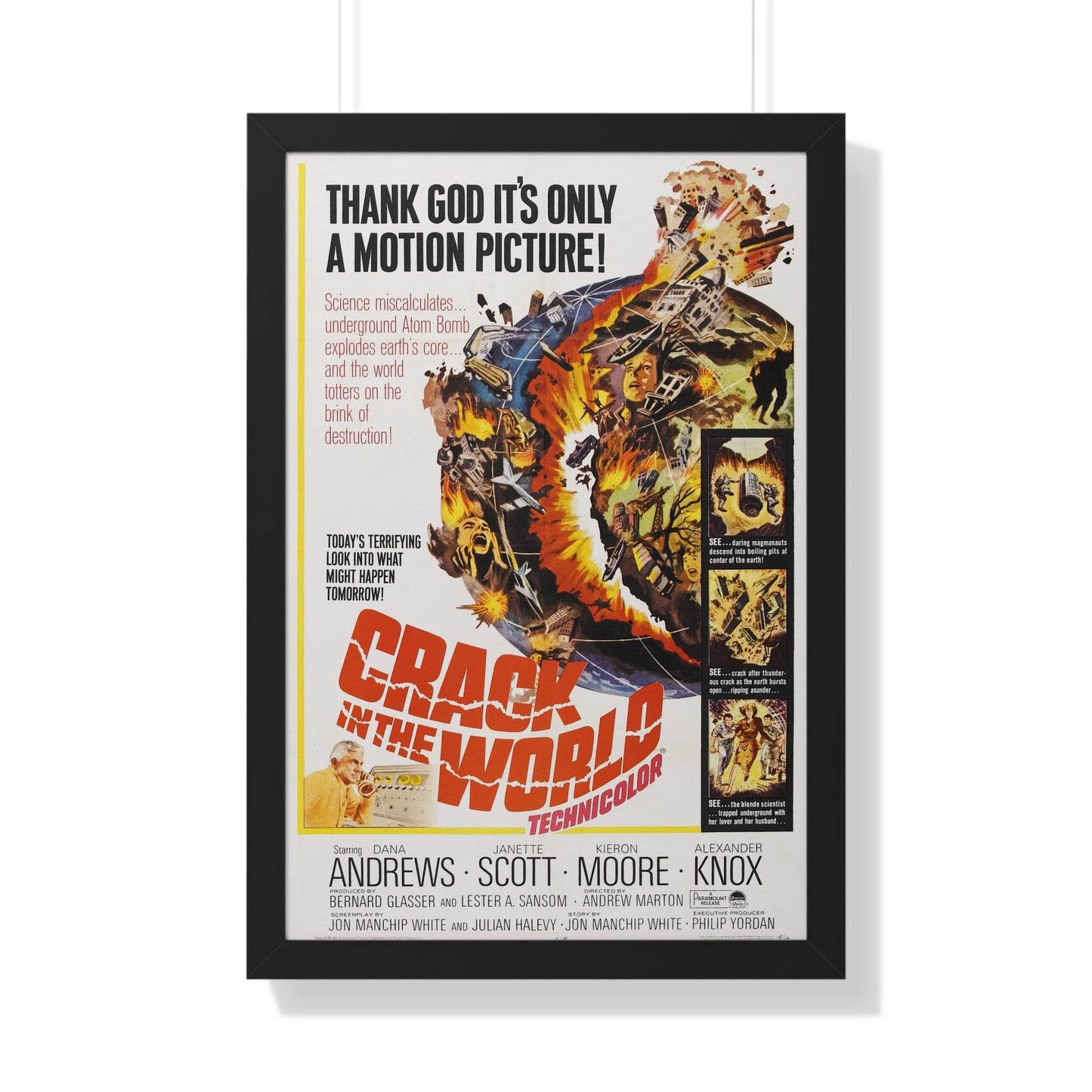 CRACK IN THE WORLD 1960 - Framed Movie Poster-20" x 30"-The Sticker Space