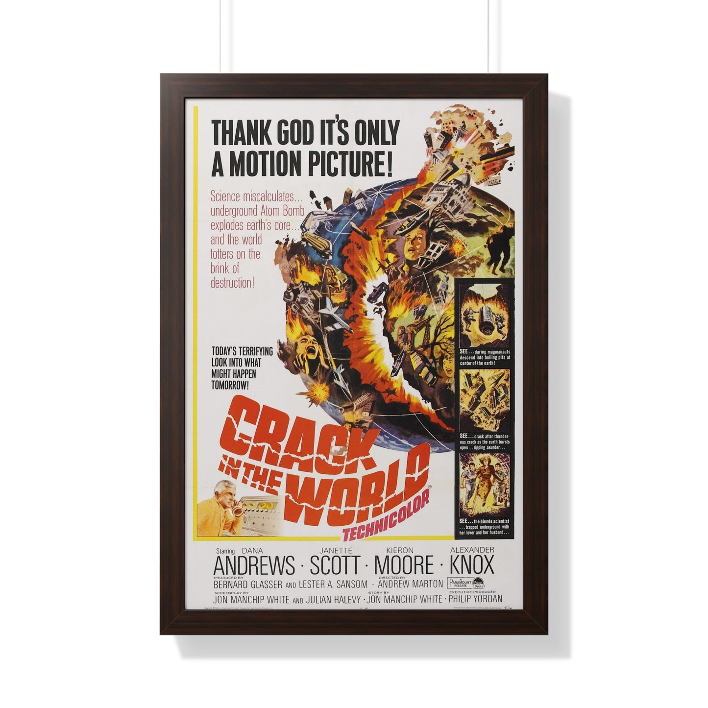 CRACK IN THE WORLD 1960 - Framed Movie Poster-20" x 30"-The Sticker Space