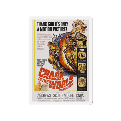 CRACK IN THE WORLD 1960 Movie Poster - Die-Cut Magnet-2" x 2"-The Sticker Space