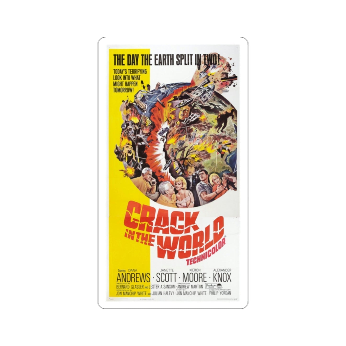 Crack in the World 1965 Movie Poster STICKER Vinyl Die-Cut Decal-2 Inch-The Sticker Space