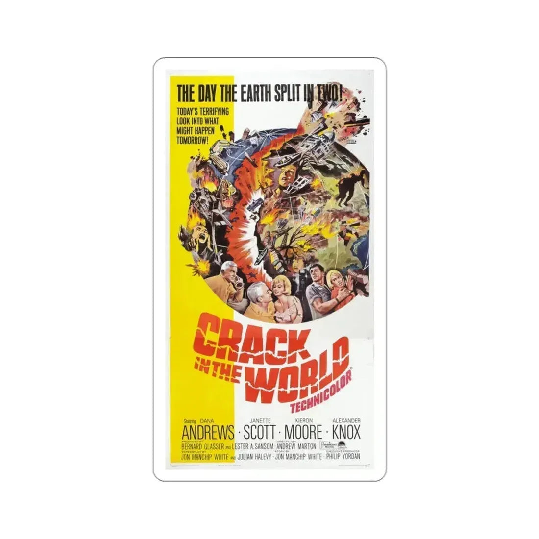 Crack in the World 1965 Movie Poster STICKER Vinyl Die-Cut Decal 3 Inch - The Sticker Space