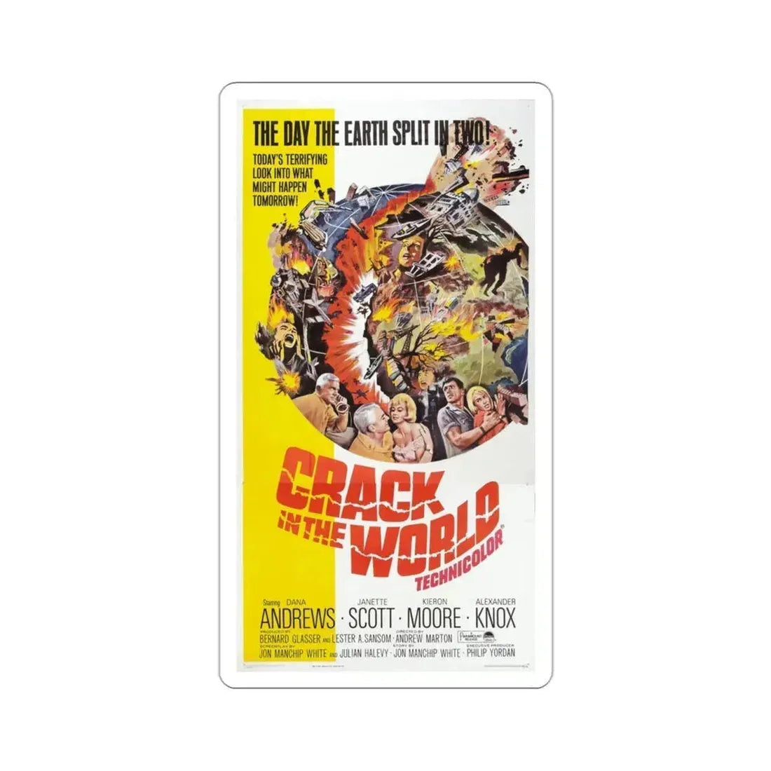 Crack in the World 1965 Movie Poster STICKER Vinyl Die-Cut Decal 3 Inch - The Sticker Space
