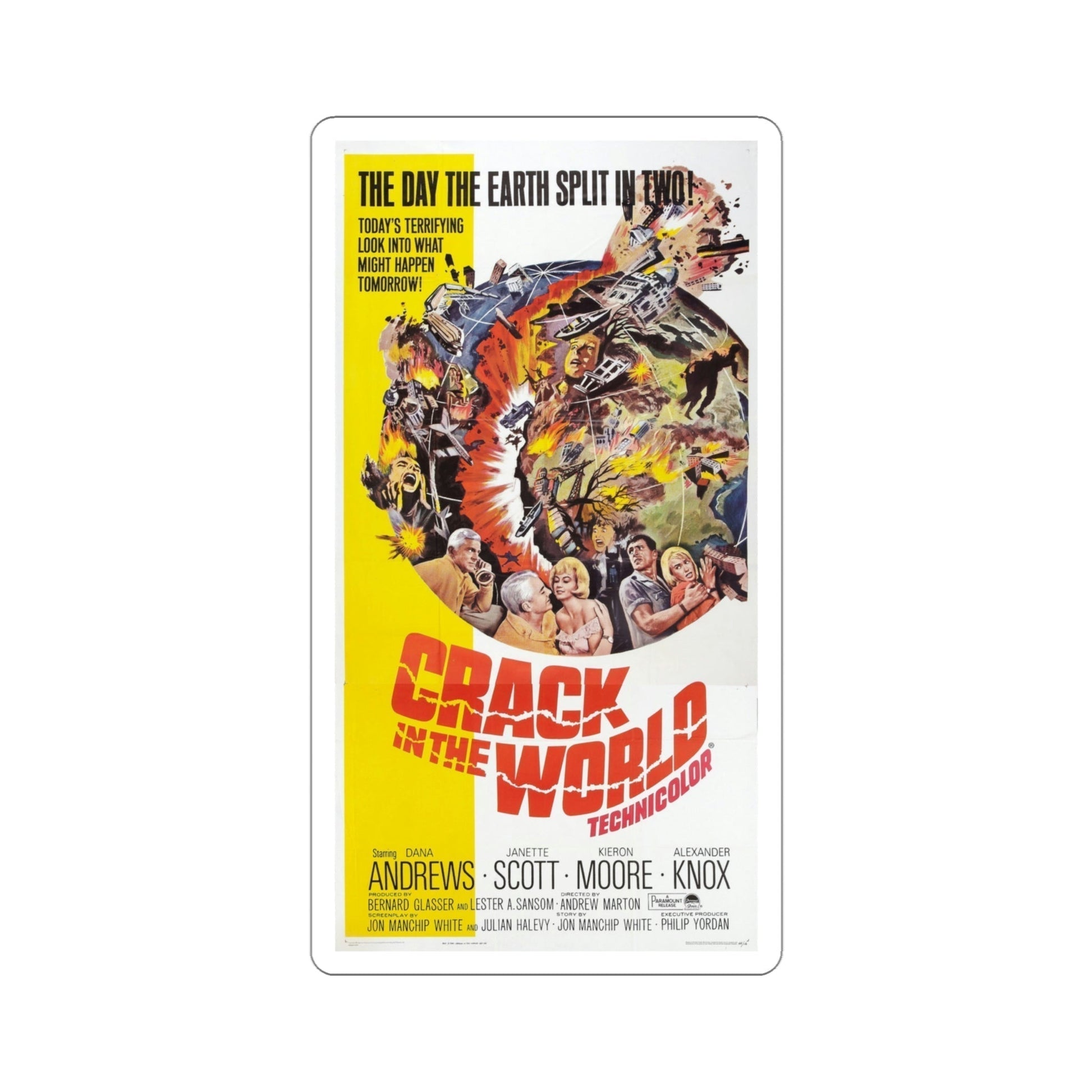 Crack in the World 1965 Movie Poster STICKER Vinyl Die-Cut Decal-4 Inch-The Sticker Space