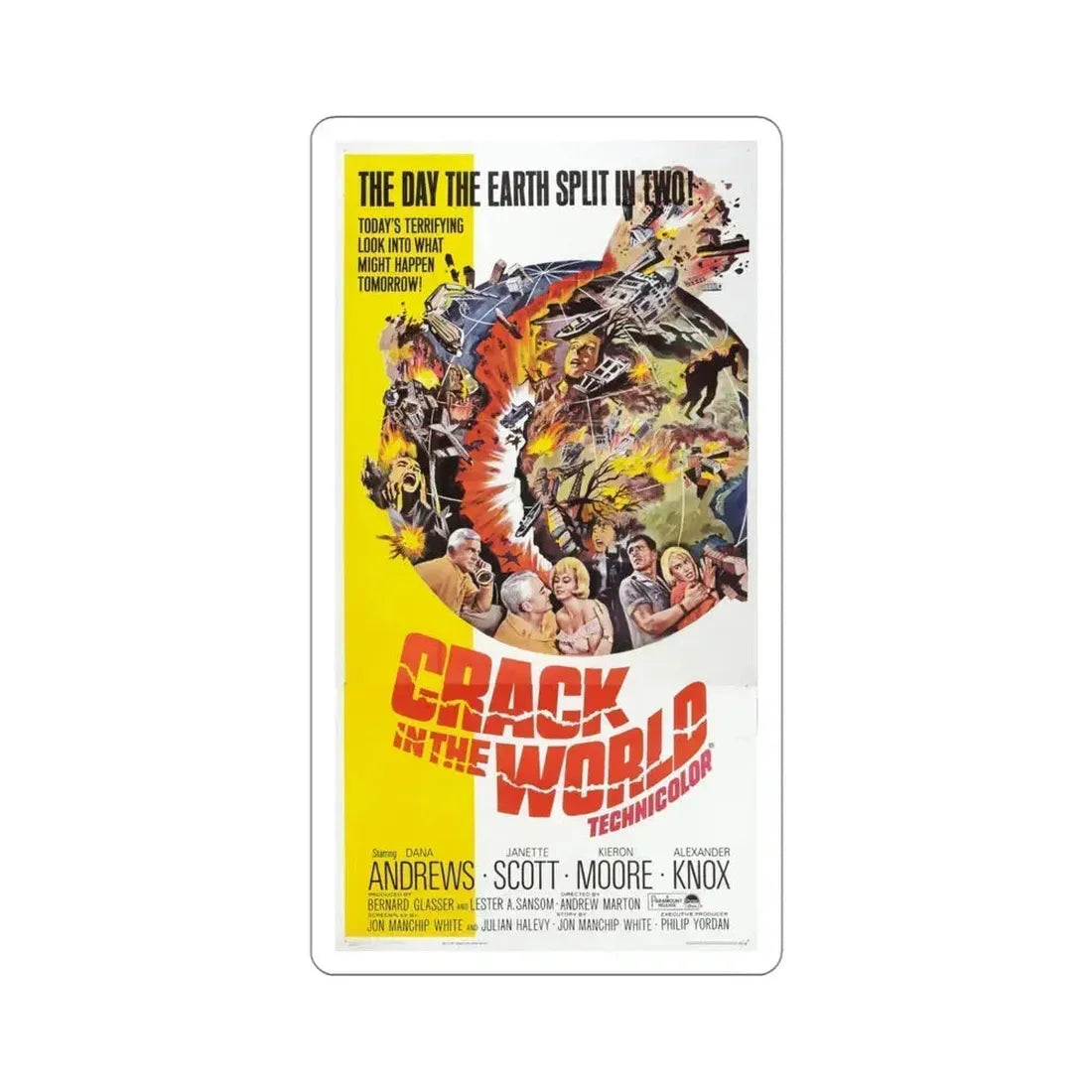 Crack in the World 1965 Movie Poster STICKER Vinyl Die-Cut Decal 4 Inch - The Sticker Space