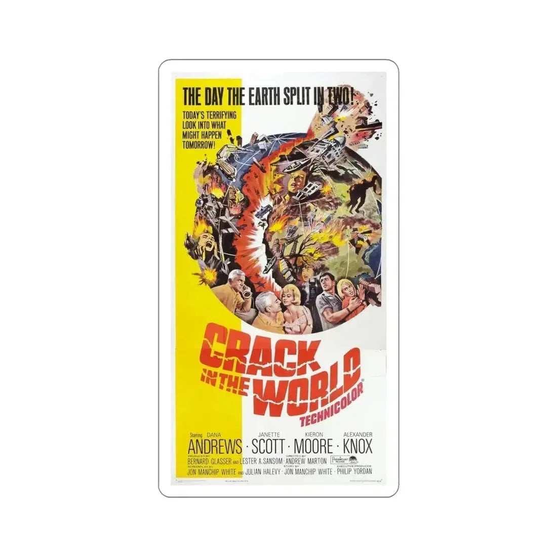 Crack in the World 1965 Movie Poster STICKER Vinyl Die-Cut Decal - The Sticker Space