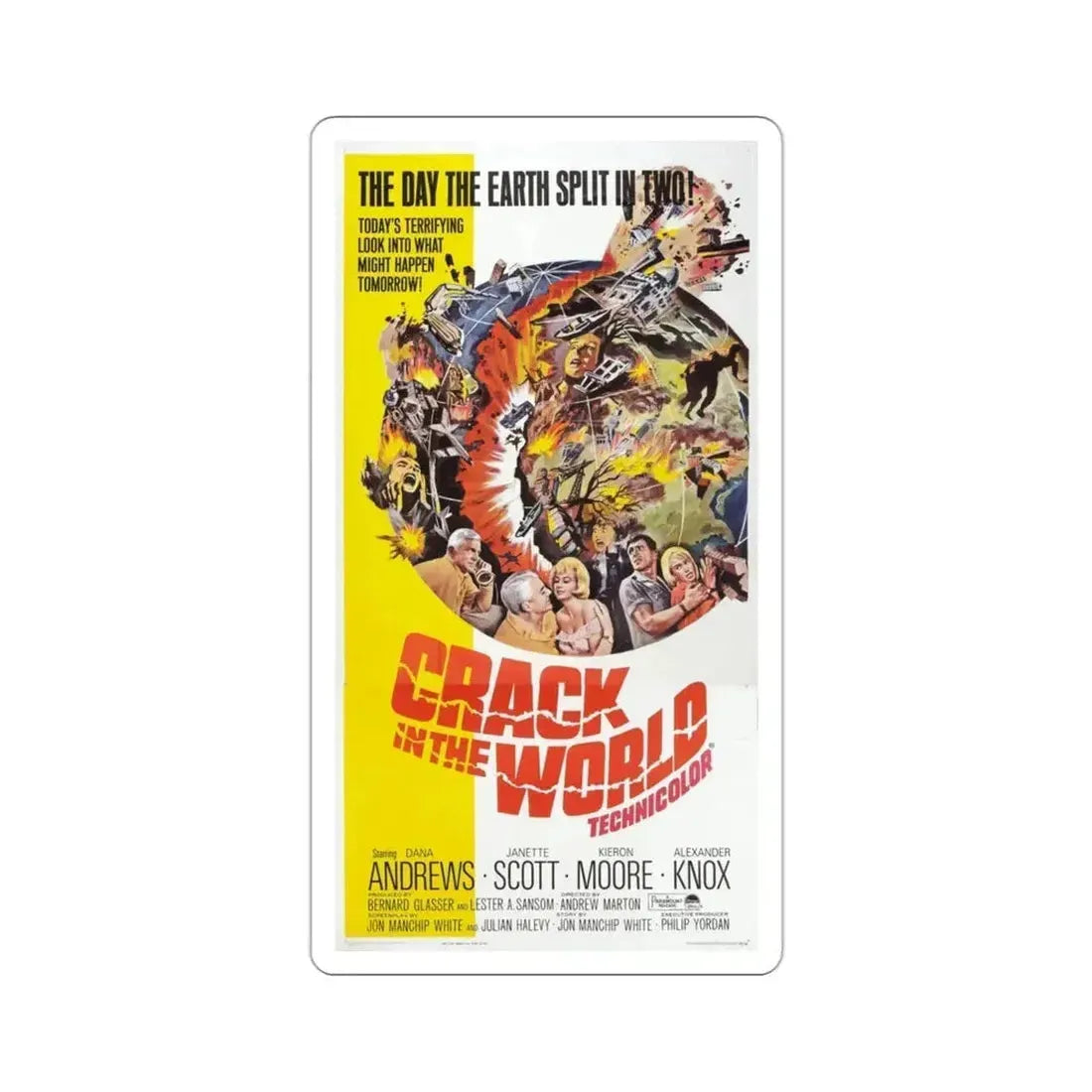 Crack in the World 1965 Movie Poster STICKER Vinyl Die-Cut Decal - The Sticker Space