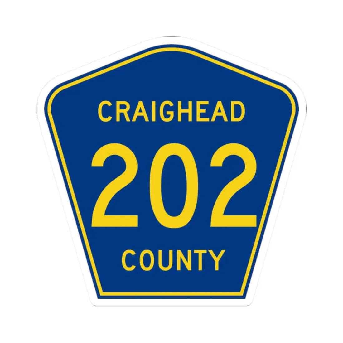 Craighead County Route 202 AR (Arkansas) (Road Sign) STICKER Vinyl Kiss-Cut Decal 2 Inch White - The Sticker Space