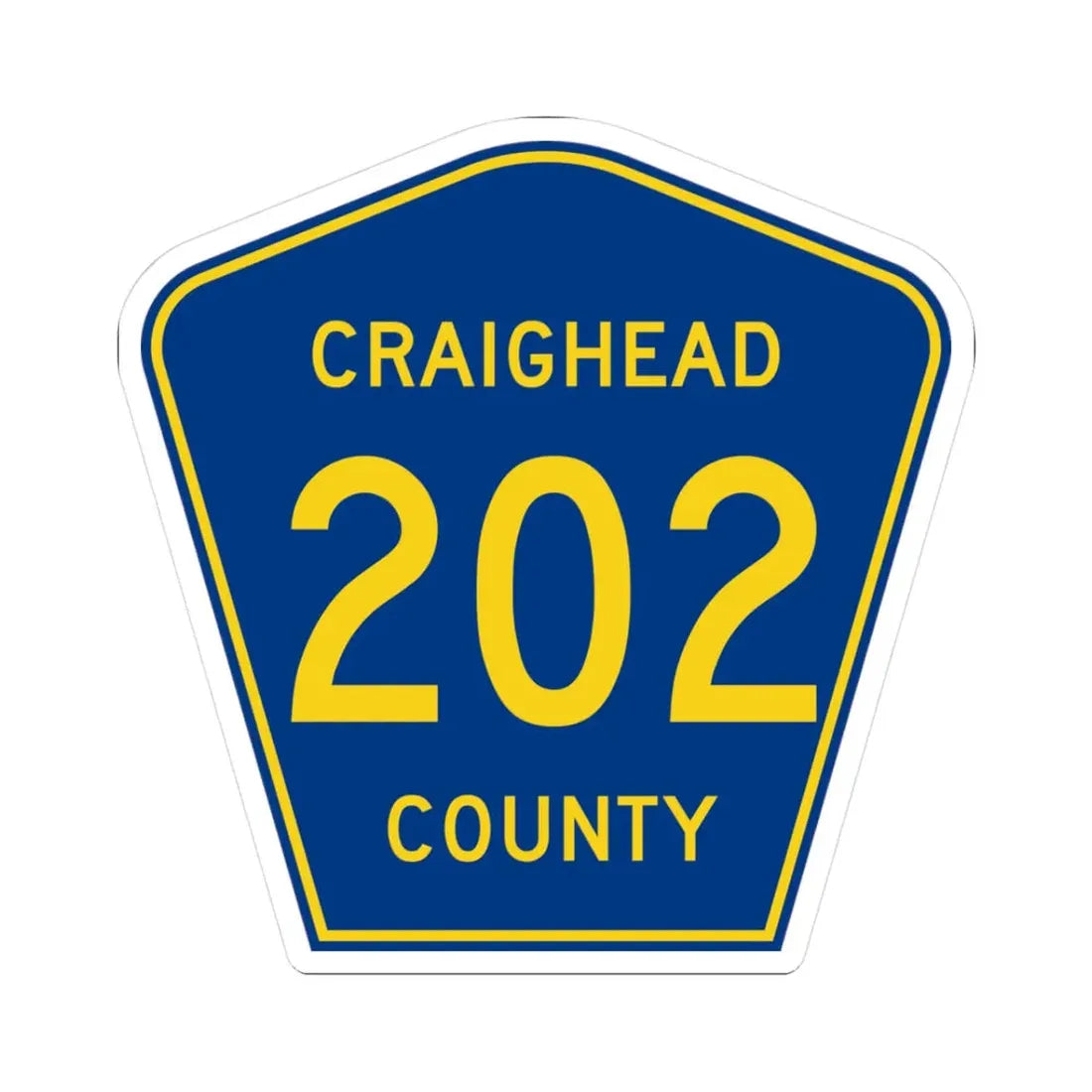 Craighead County Route 202 AR (Arkansas) (Road Sign) STICKER Vinyl Kiss-Cut Decal 3 Inch White - The Sticker Space