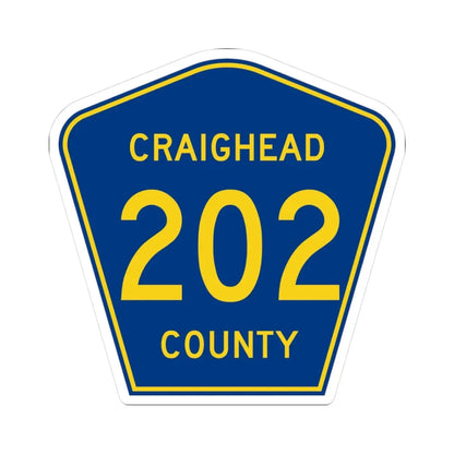 Craighead County Route 202 AR (Arkansas) (Road Sign) STICKER Vinyl Kiss-Cut Decal 3 Inch White - The Sticker Space