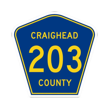 Craighead County Route 203 AR (Arkansas) (Road Sign) STICKER Vinyl Kiss-Cut Decal 2 Inch White - The Sticker Space