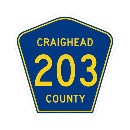 Craighead County Route 203 AR (Arkansas) (Road Sign) STICKER Vinyl Kiss-Cut Decal 3 Inch White - The Sticker Space