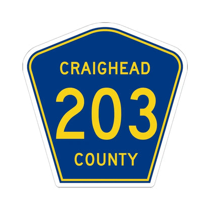 Craighead County Route 203 AR (Arkansas) (Road Sign) STICKER Vinyl Kiss-Cut Decal 6 Inch White - The Sticker Space