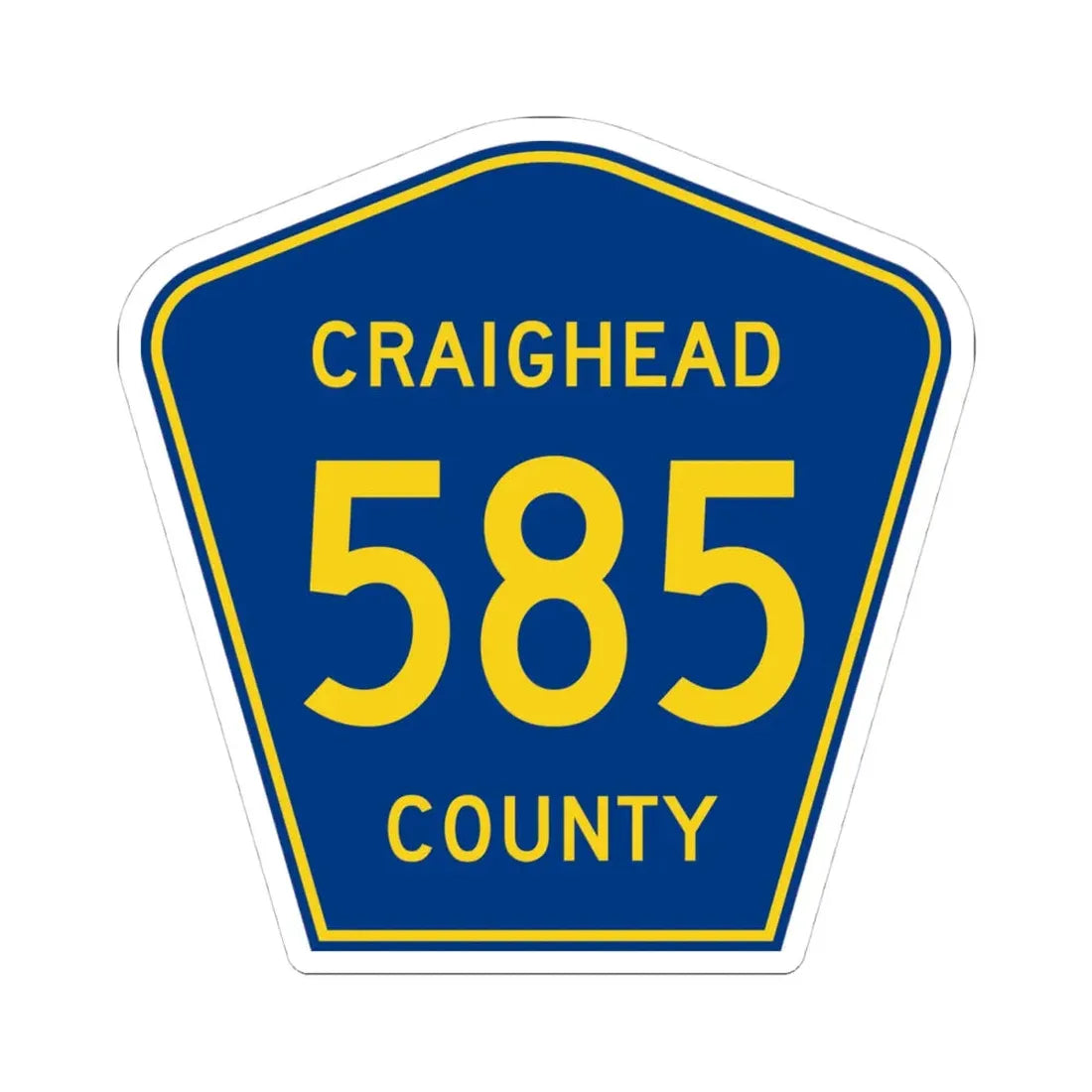 Craighead County Route 585 AR (Arkansas) (Road Sign) STICKER Vinyl Kiss-Cut Decal 4 Inch White - The Sticker Space