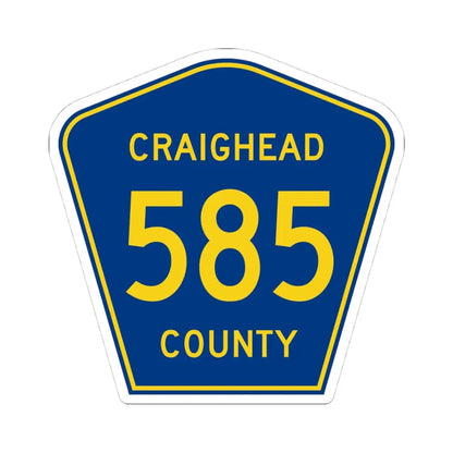 Craighead County Route 585 AR (Arkansas) (Road Sign) STICKER Vinyl Kiss-Cut Decal 4 Inch White - The Sticker Space