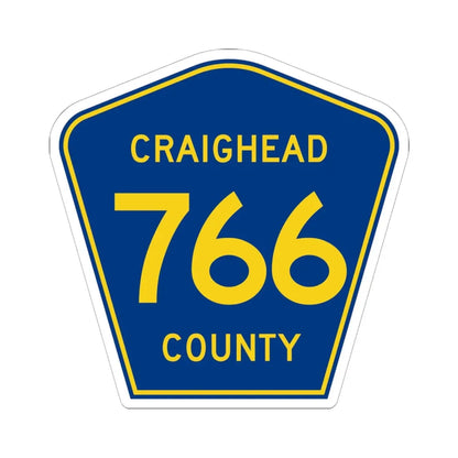 Craighead County Route 766 AR (Arkansas) (Road Sign) STICKER Vinyl Kiss-Cut Decal 6 Inch White - The Sticker Space