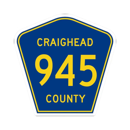 Craighead County Route 945 AR (Arkansas) (Road Sign) STICKER Vinyl Kiss-Cut Decal 2 Inch White - The Sticker Space