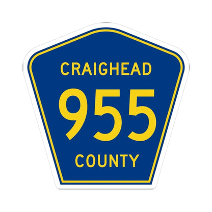 Craighead County Route 955 AR (Arkansas) (Road Sign) STICKER Vinyl Kiss-Cut Decal 3 Inch White - The Sticker Space