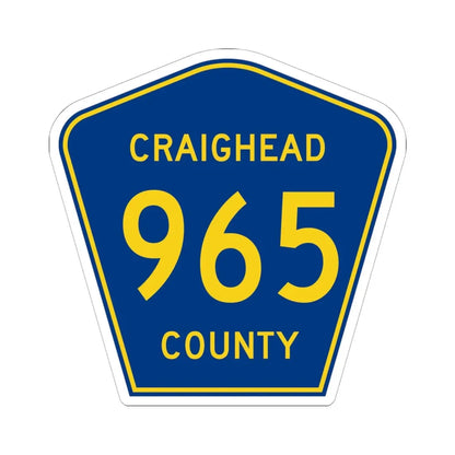 Craighead County Route 965 AR (Arkansas) (Road Sign) STICKER Vinyl Kiss-Cut Decal 6 Inch White - The Sticker Space
