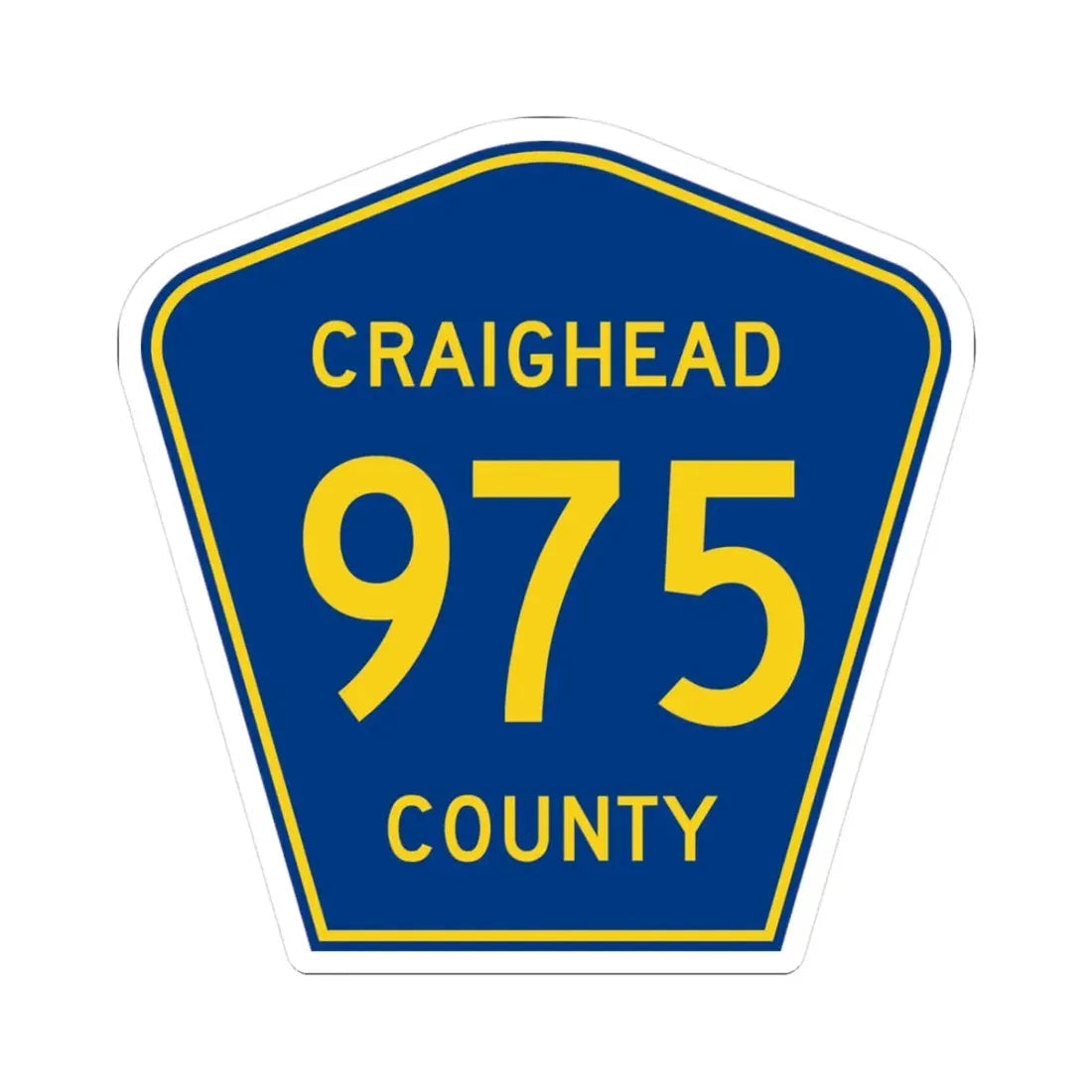 Craighead County Route 975 AR (Arkansas) (Road Sign) STICKER Vinyl Kiss-Cut Decal 3 Inch White - The Sticker Space