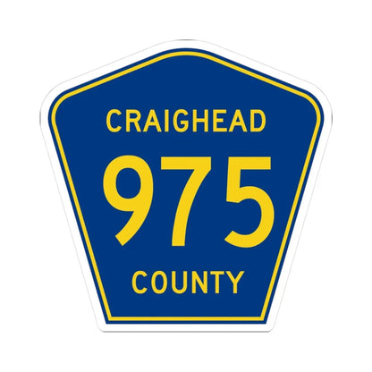 Craighead County Route 975 AR (Arkansas) (Road Sign) STICKER Vinyl Kiss-Cut Decal 3 Inch White - The Sticker Space