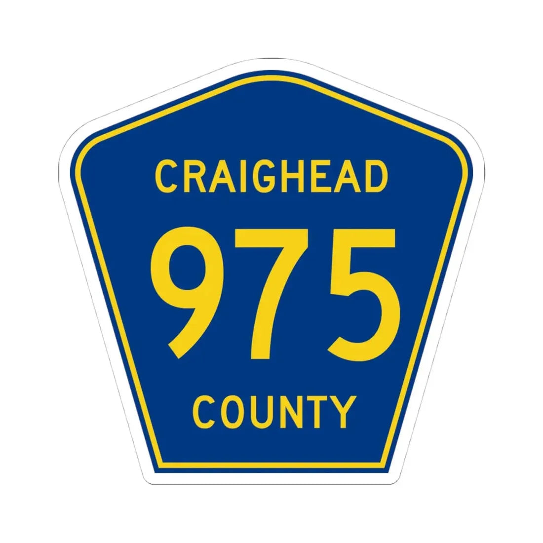 Craighead County Route 975 AR (Arkansas) (Road Sign) STICKER Vinyl Kiss-Cut Decal 4 Inch White - The Sticker Space