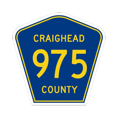 Craighead County Route 975 AR (Arkansas) (Road Sign) STICKER Vinyl Kiss-Cut Decal 4 Inch White - The Sticker Space