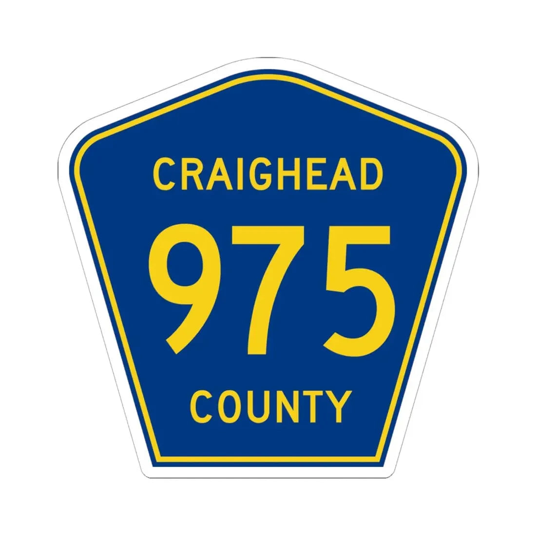 Craighead County Route 975 AR (Arkansas) (Road Sign) STICKER Vinyl Kiss-Cut Decal 6 Inch White - The Sticker Space