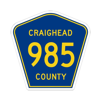 Craighead County Route 985 AR (Arkansas) (Road Sign) STICKER Vinyl Kiss-Cut Decal 6 Inch White - The Sticker Space