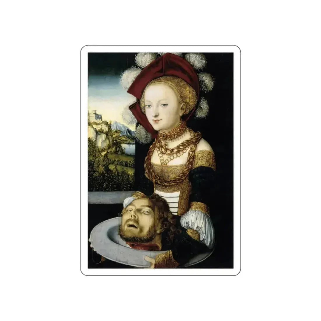 CRANACH, Lucas the Elder - Salome (Artwork) STICKER Vinyl Die-Cut Decal White Die-Cut 3 Inch - The Sticker Space