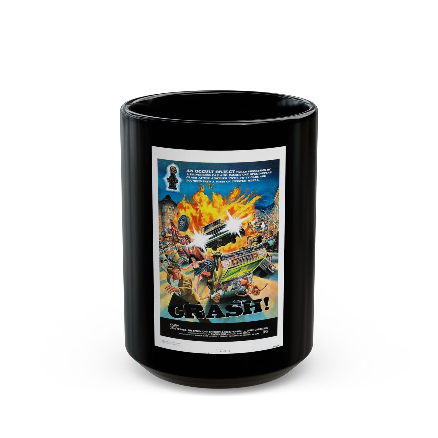 CRASH 1977 Movie Poster - Black Coffee Mug-15oz-The Sticker Space