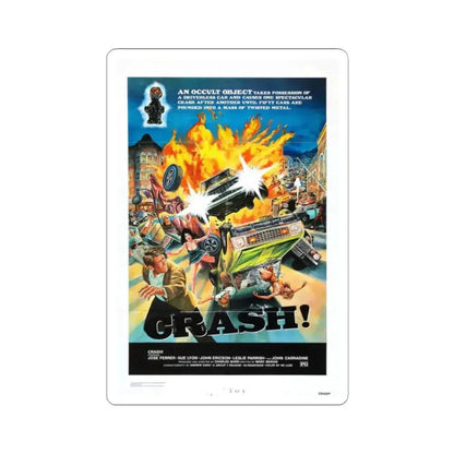 CRASH 1977 Movie Poster - STICKER Vinyl Kiss-Cut Decal 2 Inch White - The Sticker Space