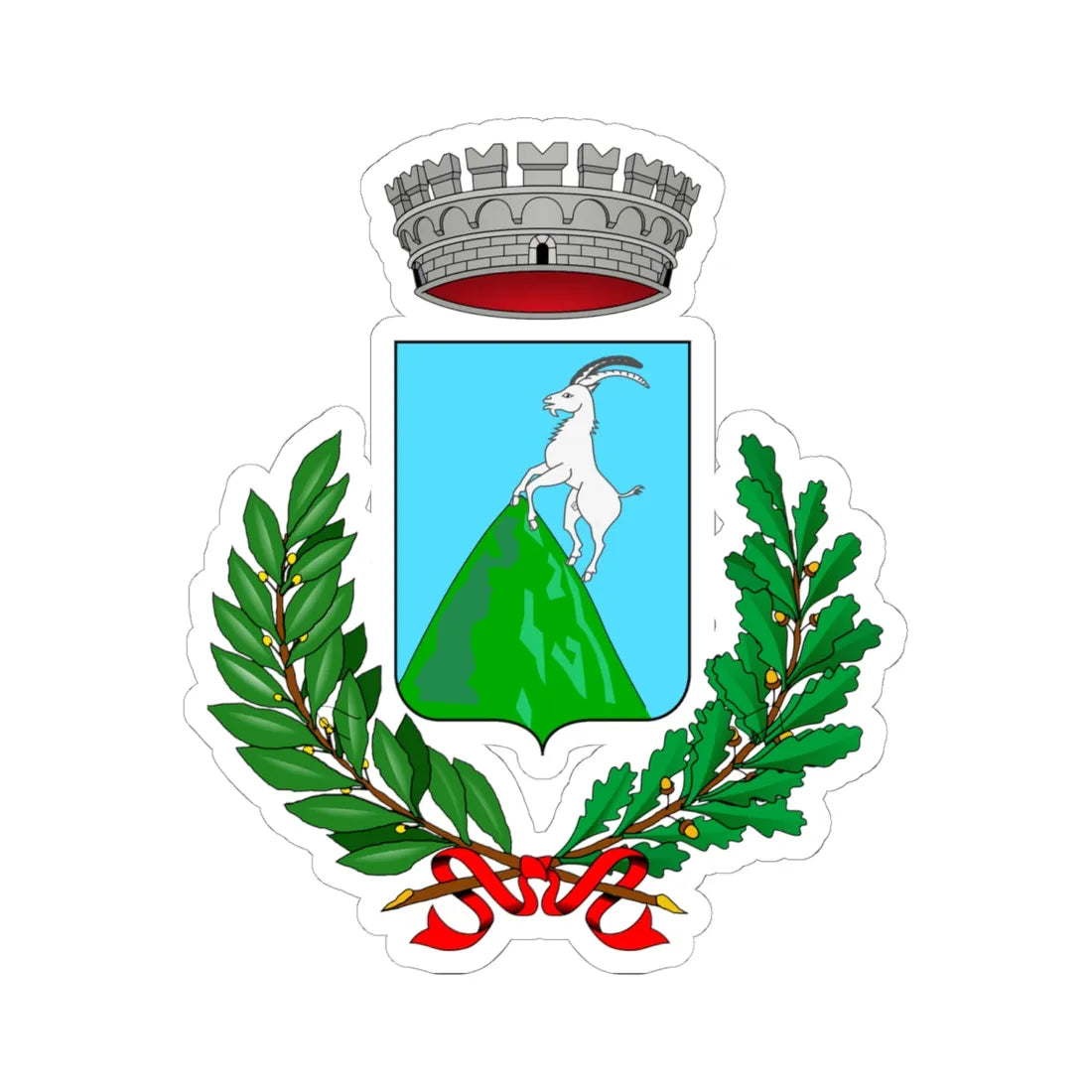 Cravanzana-Stemma (Italy) (Coat of Arms) STICKER Vinyl Kiss-Cut Decal 6 Inch White - The Sticker Space