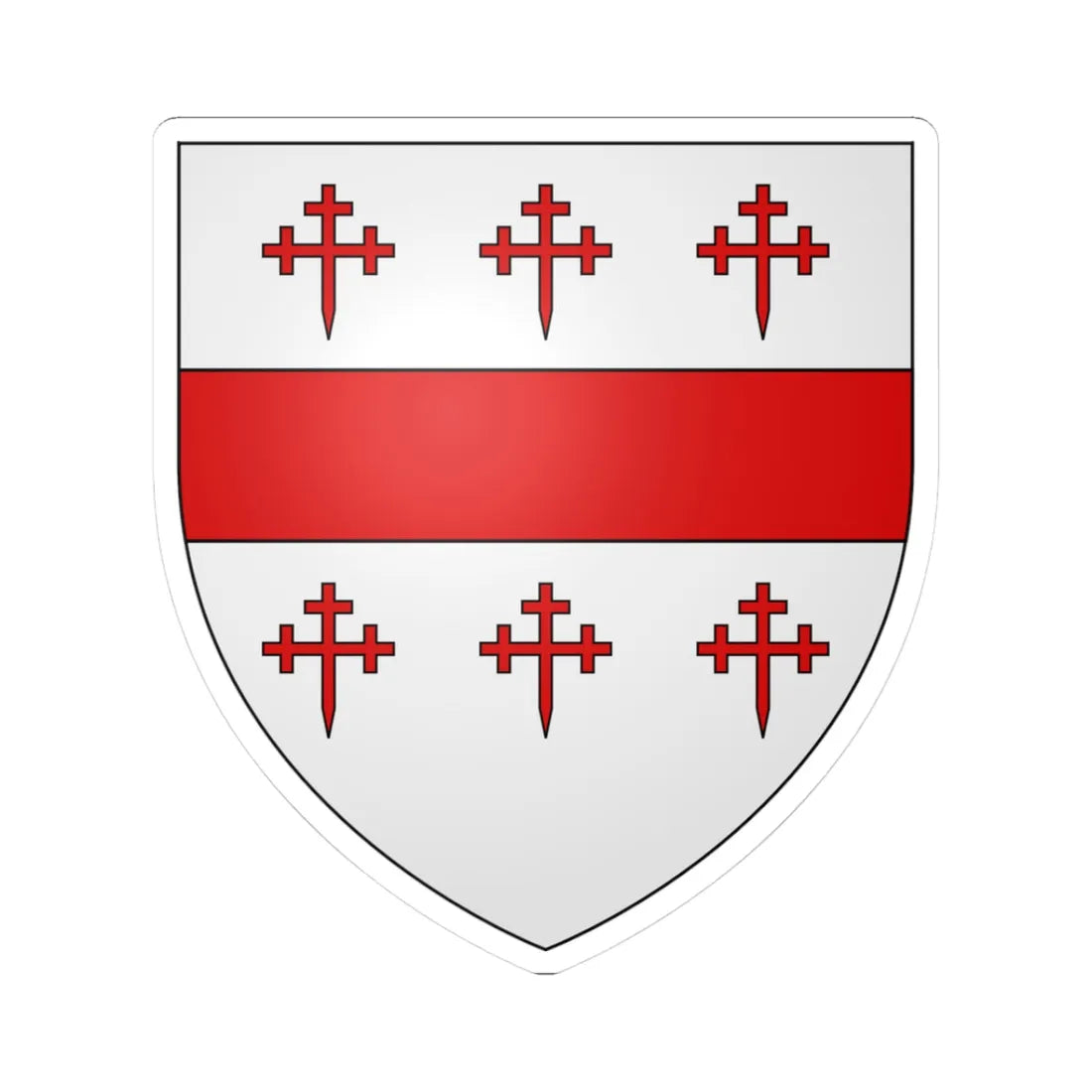Craven arms (England) (Coat of Arms) STICKER Vinyl Kiss-Cut Decal 3 Inch White - The Sticker Space