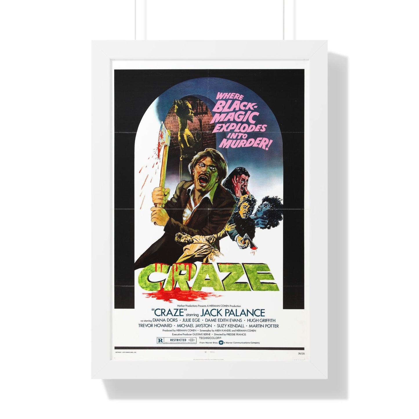 CRAZE 1974 - Framed Movie Poster-16″ x 24″-The Sticker Space