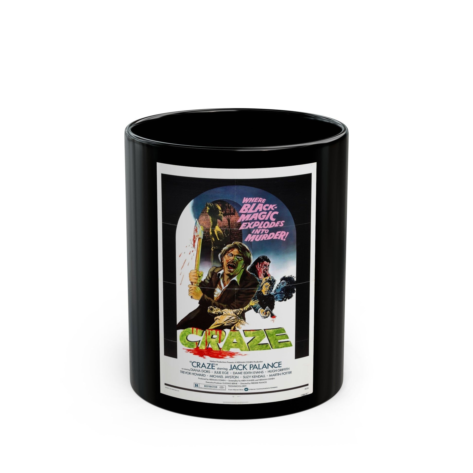 CRAZE 1974 Movie Poster - Black Coffee Mug-11oz-The Sticker Space