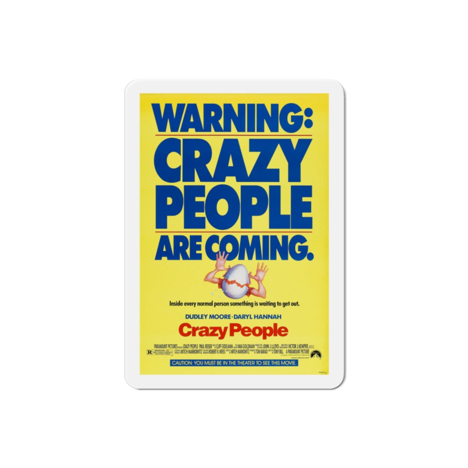 Crazy People 1990 Movie Poster Die-Cut Magnet-2" x 2"-The Sticker Space