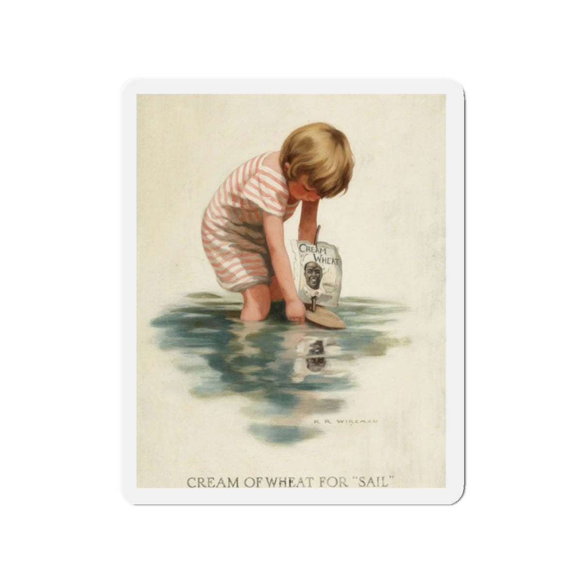 Cream of Wheat for 'Sail,' ad illustration, 1911 (Magazine Illustration) Refrigerator Magnet-2" x 2"-The Sticker Space