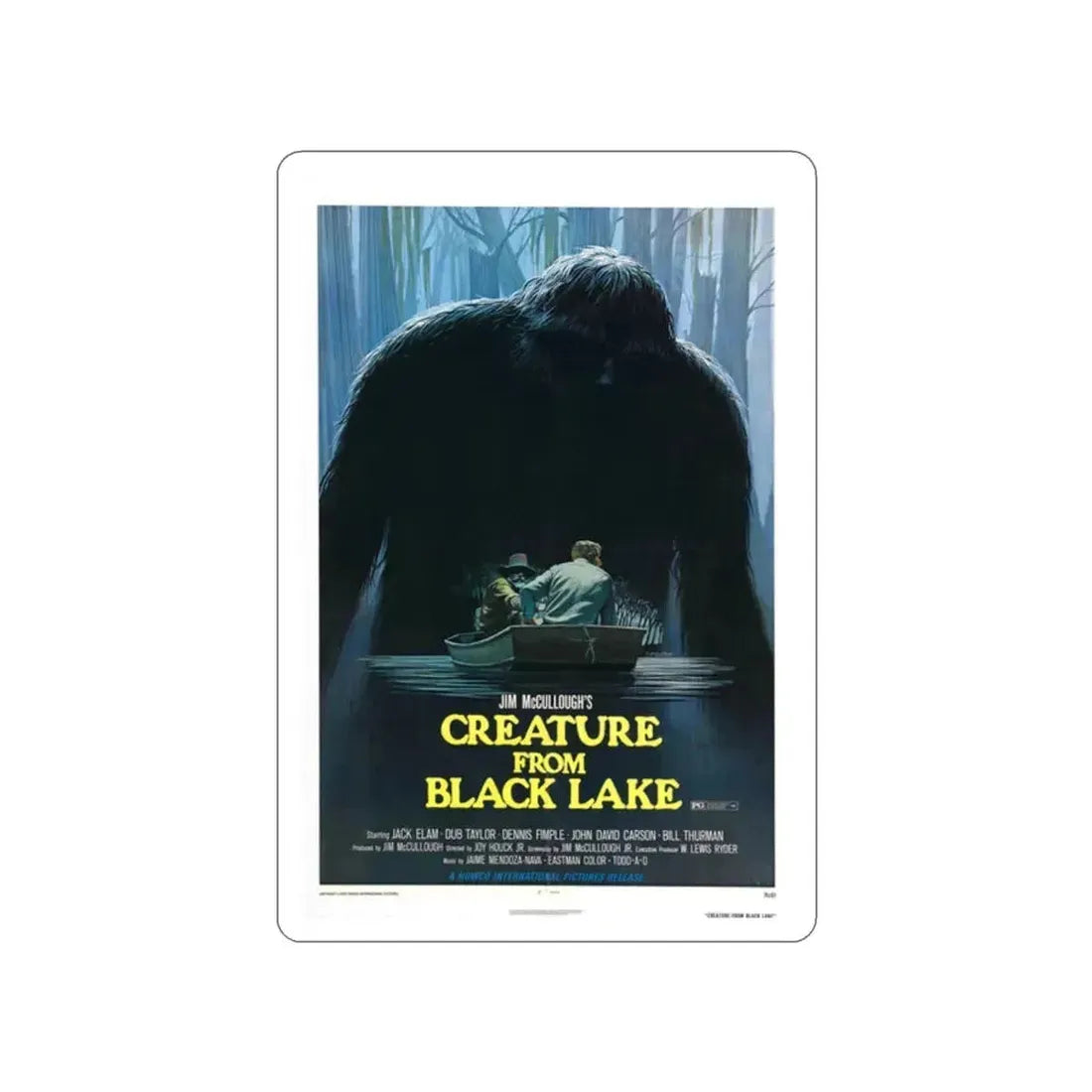CREATURE FROM BLACK LAKE 1976 Movie Poster STICKER Vinyl Die-Cut Decal 2 Inch - The Sticker Space