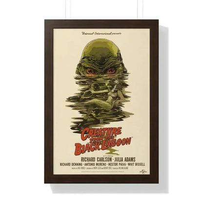 CREATURE FROM THE BLACK LAGOON (10) 1954 - Framed Movie Poster 16″ x 24″ Walnut - The Sticker Space