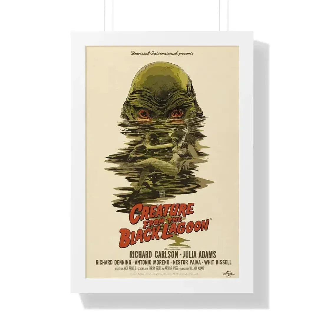 CREATURE FROM THE BLACK LAGOON (10) 1954 - Framed Movie Poster 16″ x 24″ White - The Sticker Space