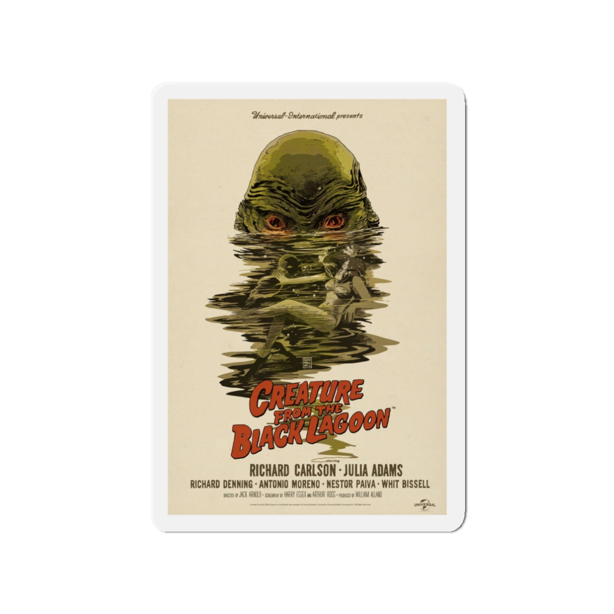 CREATURE FROM THE BLACK LAGOON (10) 1954 Movie Poster - Die-Cut Magnet-3" x 3"-The Sticker Space