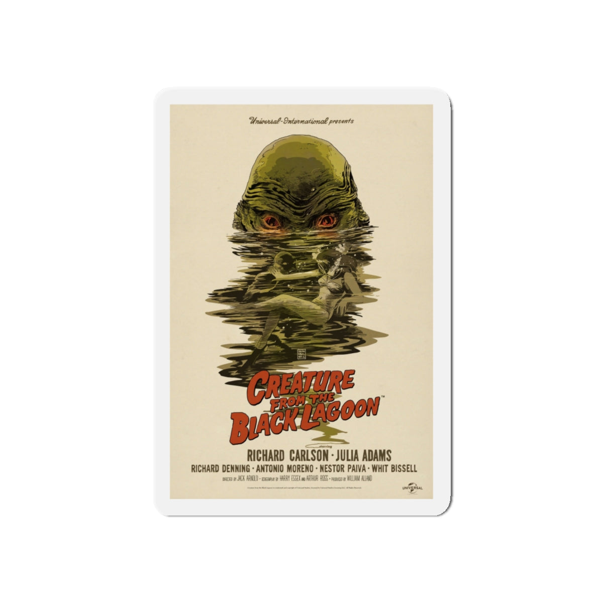 CREATURE FROM THE BLACK LAGOON (10) 1954 Movie Poster - Die-Cut Magnet-5" x 5"-The Sticker Space