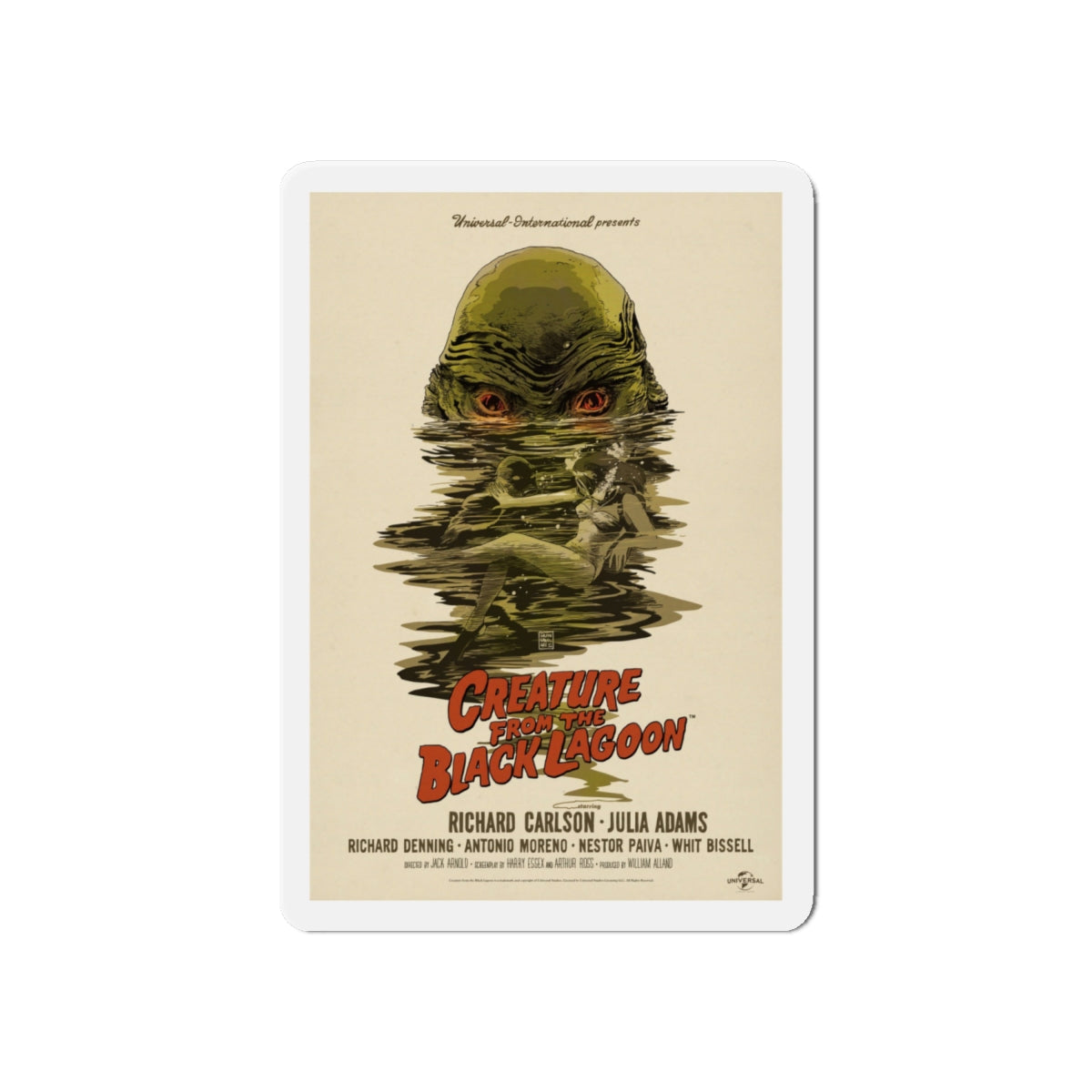 CREATURE FROM THE BLACK LAGOON (10) 1954 Movie Poster - Die-Cut Magnet-6 × 6"-The Sticker Space