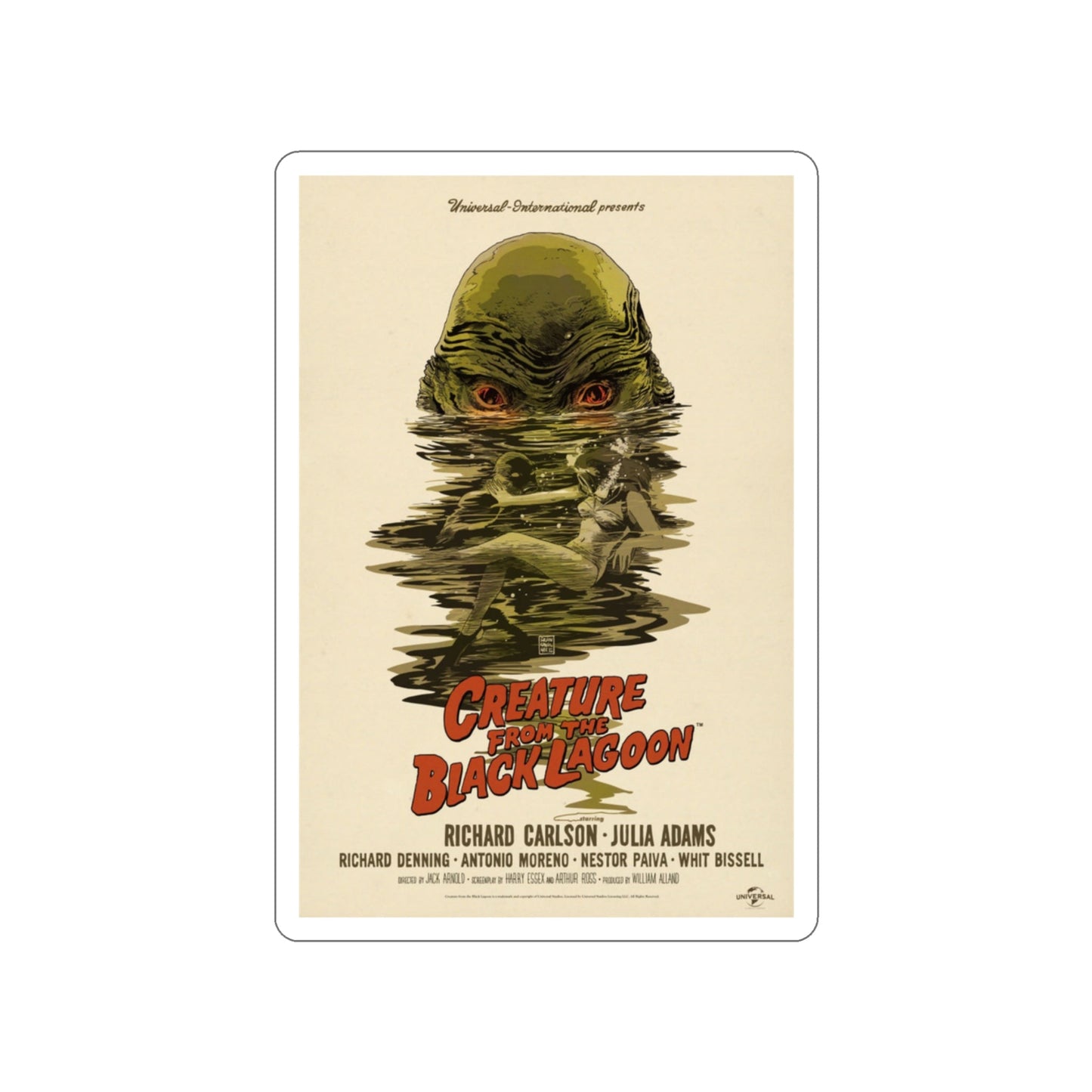 CREATURE FROM THE BLACK LAGOON (10) 1954 Movie Poster STICKER Vinyl Die-Cut Decal-3 Inch-The Sticker Space