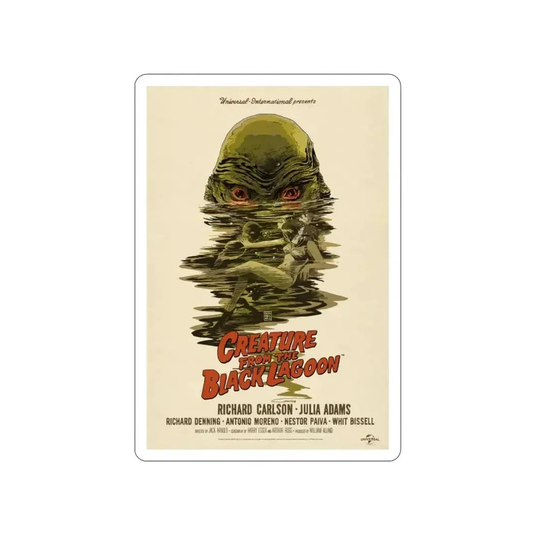 CREATURE FROM THE BLACK LAGOON (10) 1954 Movie Poster STICKER Vinyl Die-Cut Decal 3 Inch - The Sticker Space
