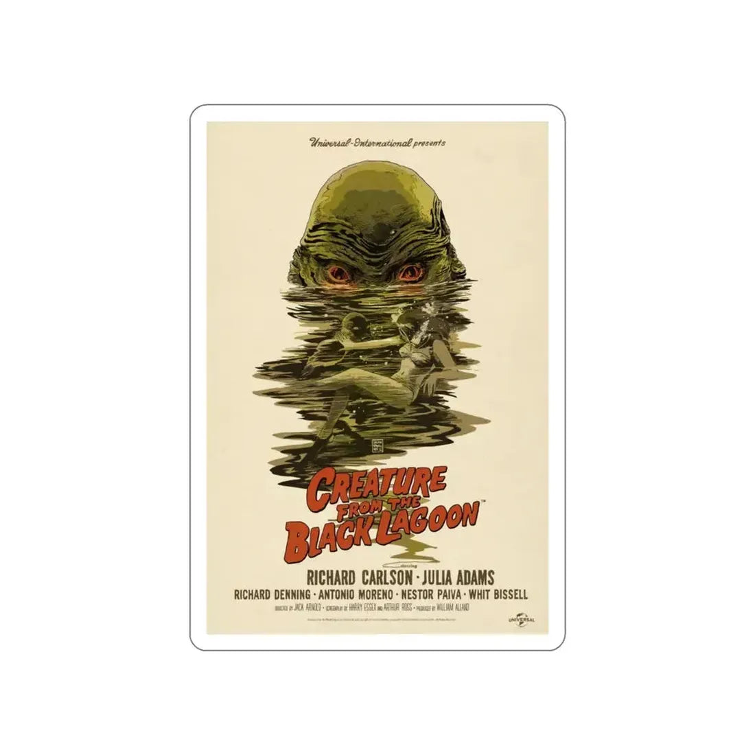 CREATURE FROM THE BLACK LAGOON (10) 1954 Movie Poster STICKER Vinyl Die-Cut Decal 4 Inch - The Sticker Space