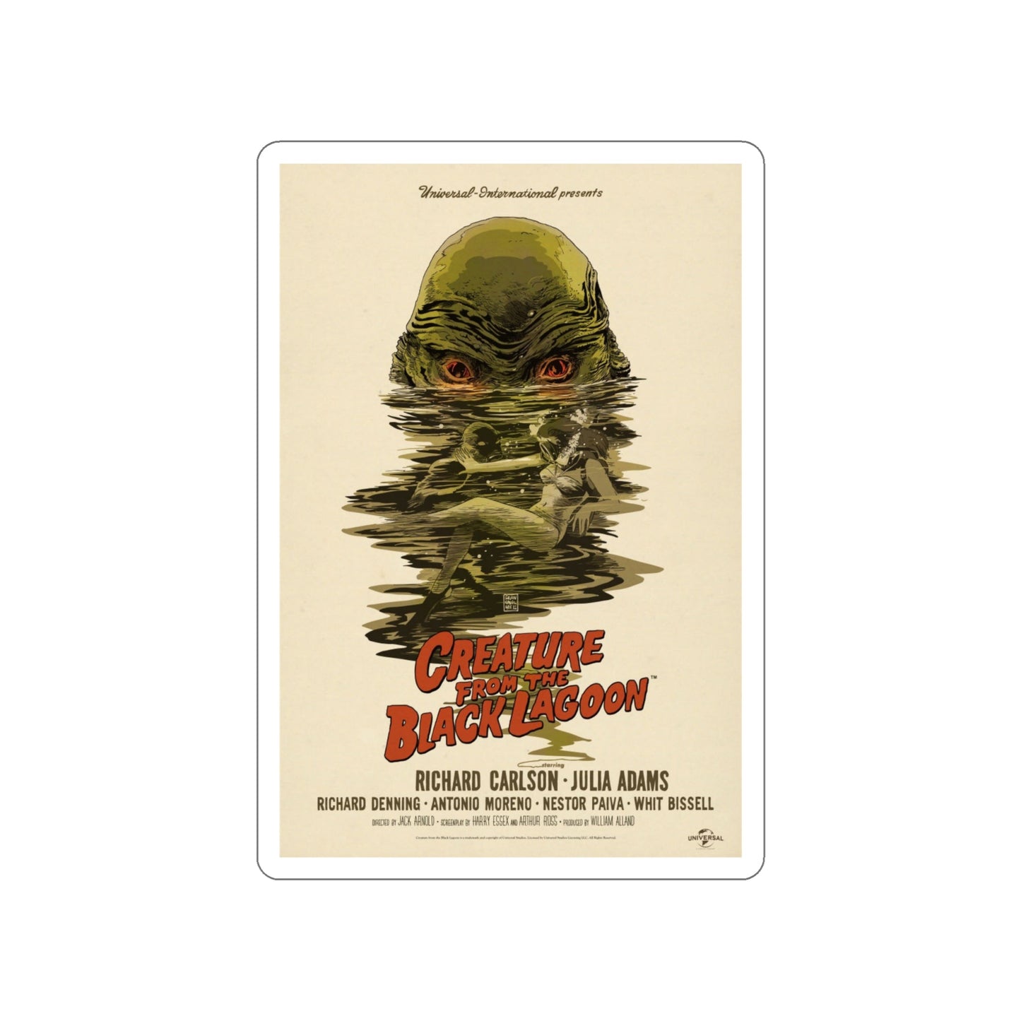 CREATURE FROM THE BLACK LAGOON (10) 1954 Movie Poster STICKER Vinyl Die-Cut Decal-6 Inch-The Sticker Space