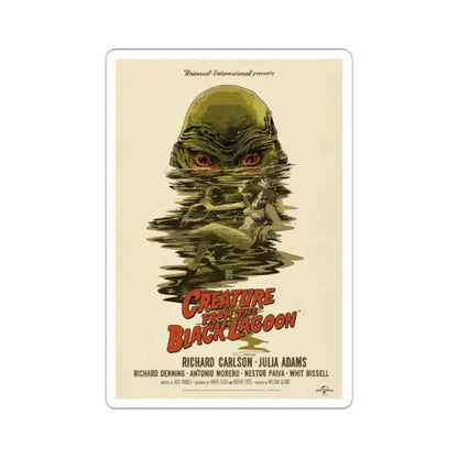 CREATURE FROM THE BLACK LAGOON (10) 1954 Movie Poster - STICKER Vinyl Kiss-Cut Decal 2 Inch White - The Sticker Space